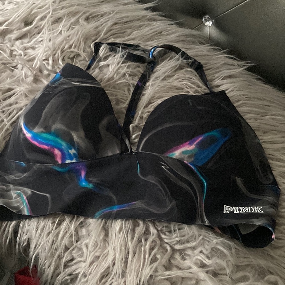 Pink sports bra